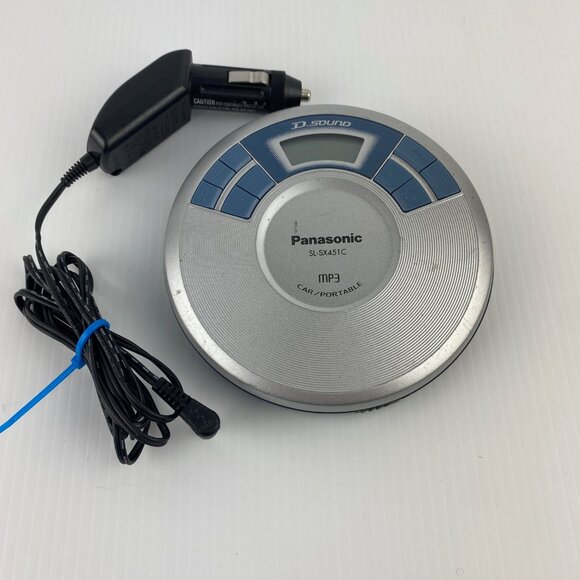 Panasonic Portable CD Player Walkman with Car Adaptor SL-SX451C Tested Working - Picture 1 of 9